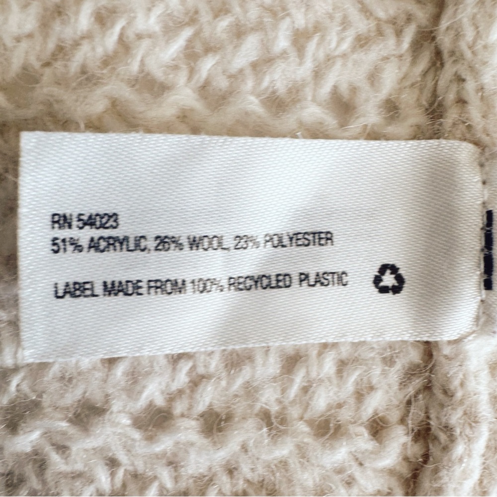 Gap Creamy Pale Pink Tweed Shawl Collar Cardigan, Size Small - Picture 12 of 13